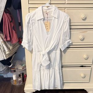 Entro Classic White Collared Dress